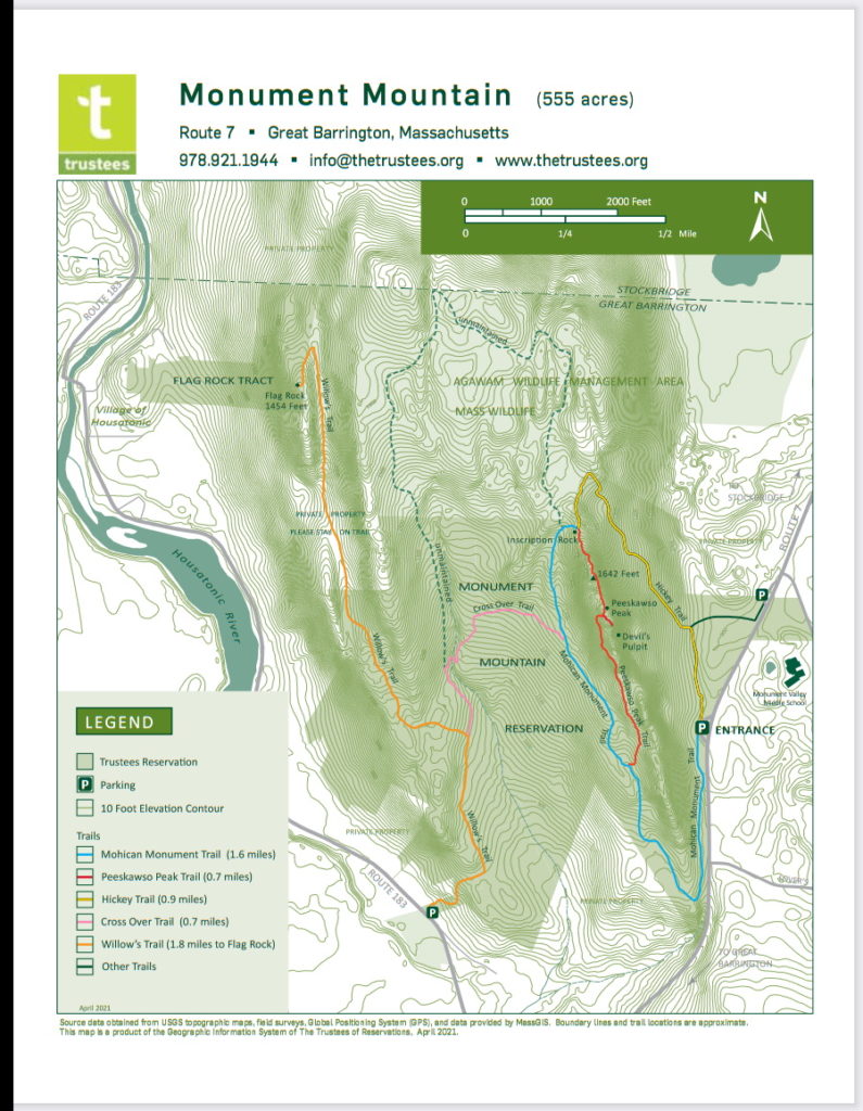 Monument Mountain Reservation eBird Hotspots